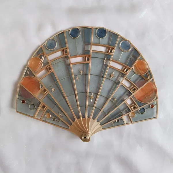 Solar system hand fan